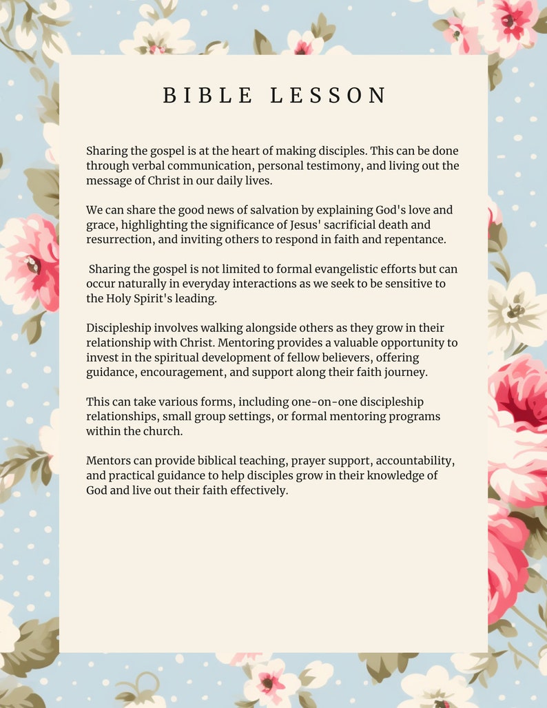 Go Make Disciples Bible Study: Christian Discipleship Lesson (PDF ...
