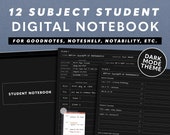 Dark Mode Digital Student Notebook for GoodNotes, Noteshelf, Notability (PDF Download)