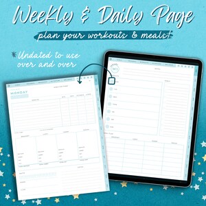 Portrait Fitness Digital Planner for iPad and Tablet | Undated Wellness ...