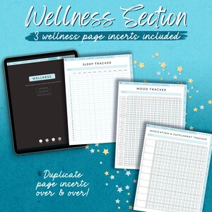 Portrait Fitness Digital Planner for iPad and Tablet | Undated Wellness ...