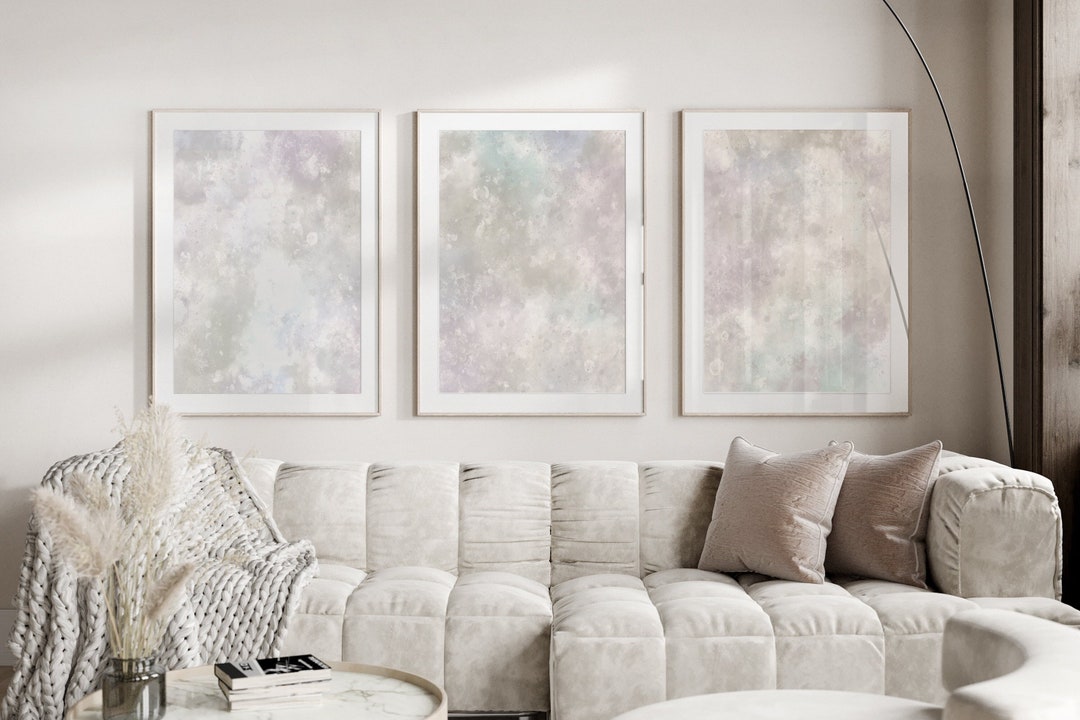 Neutral Abstract Art Print Watercolor Art Print Set of 3 Etsy