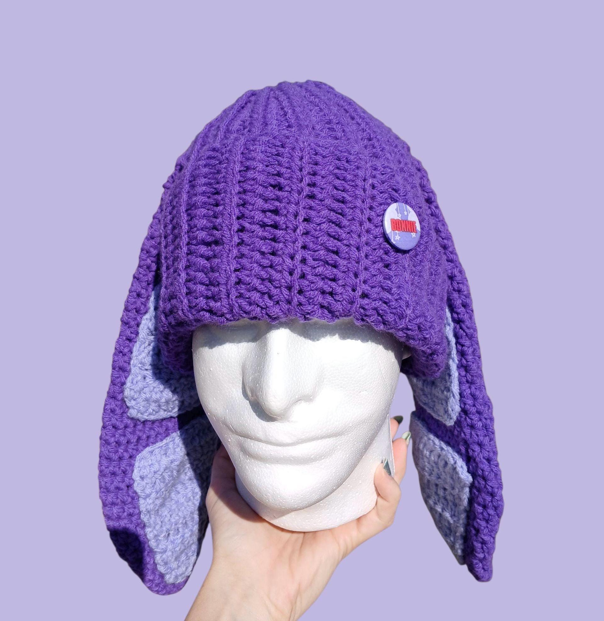 DOLCENNA Design Purple Metallic Ribbed Knit Beanie Hat Winter OS NWT Handmade Soda Pop beanie – Sari Nordlund main image 4