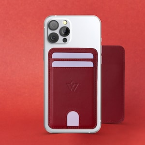 CARTERA PARA TARJETAS MagSafe de piel auténtica con dos ranuras para todos los modelos de iPhone 12 y 13 (excepto Mini) de Wasama en 5 colores