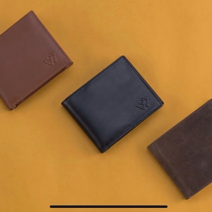 CARTERA DE CUERO fina para hombre de Wasama / Negra, Marrón, Marrón Vintage / Plegable, minimalista / Protección RFID / The Space Saver 2