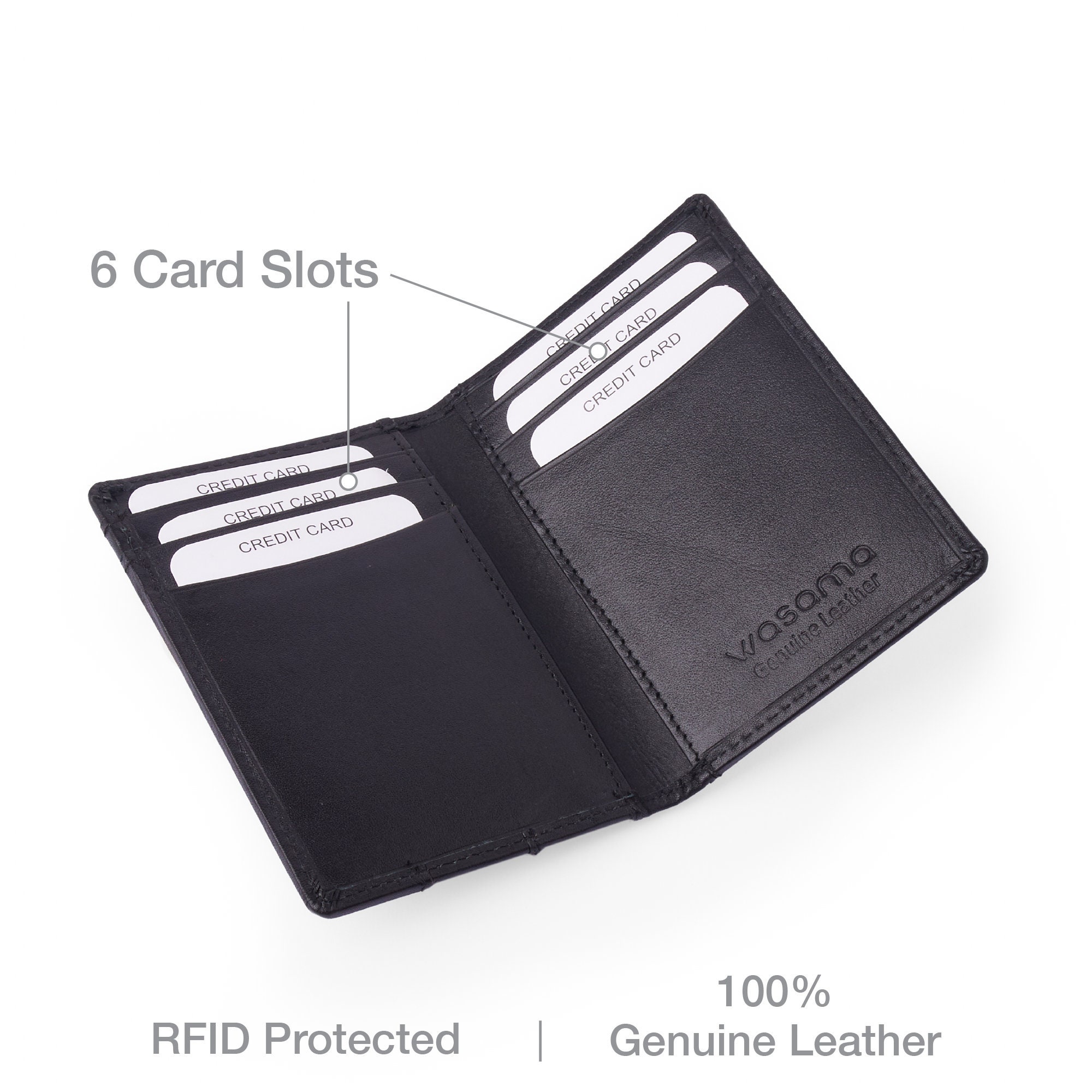 Portafoglio Uomo Slim Con Protezione RFID | 14 Portacarte + 2 Finestre ID | Carbon Fiber Texture | Regalo In Box Nero