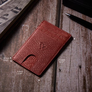 The Handy - Weave Texture Porta-cartões/capa adesiva de couro genuíno para 3 cartões para capas de telefone em uma variedade de cores da WASAMA