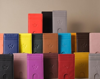 Tarjetero de cuero para teléfono: Billetera fina adhesiva - El clásico HANDY