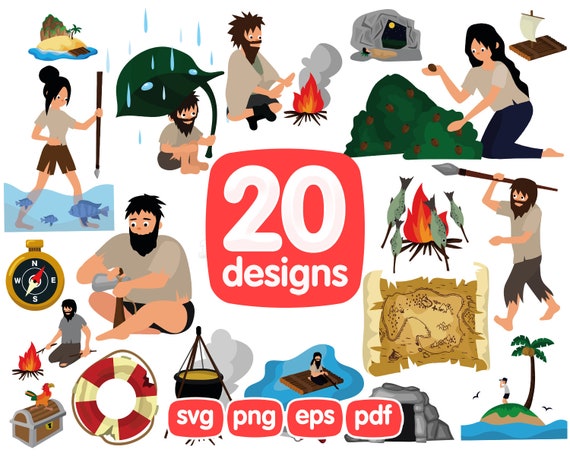 20 Desert Island Clipart Bundle, Survival on a Desert Island Png Images for  Printable, Svg, Pdf, Eps
