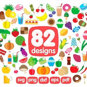 82 Food Clipart Bundle, Fruts Clipart, Vegetables Clipart, Milk Clipart, Brocolli Clipart, Apple Clipart, Pineapple Clipart, Carrot Clipart