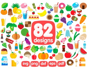 82 Food Clipart Bundle, Fruts Clipart, Vegetables Clipart, Milk Clipart, Brocolli Clipart, Apple Clipart, Pineapple Clipart, Carrot Clipart