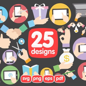 25 Hands Clipart Bundle, Hands Png, Hands Eps, Hands Images, Hands Graphics, Hands Illustration, Hands Vector