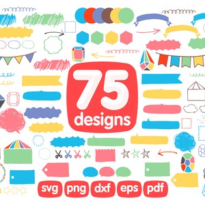 75 Decoration Clipart Bundle, Ornament Design, Birthday Design, Bday Clipart Svg