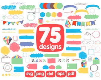 75 Decoration Clipart Bundle, Ornament Design, Birthday Design, Bday Clipart Svg