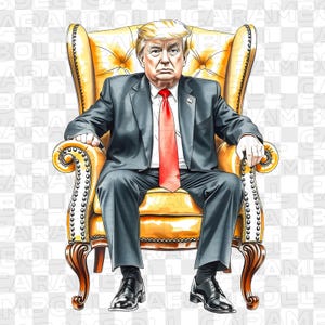 Donald Trump in Chair PNG