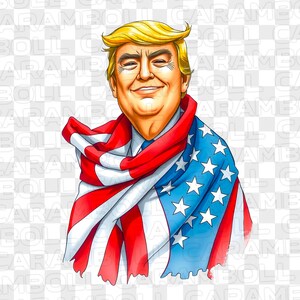 Trump with American Flag PNG