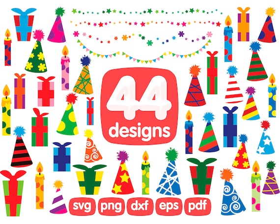 Download Birtday Clipart Svg Party Svg Party Clipart Happy Birthday Etsy
