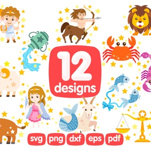 12 Zodiac Clipart, Segni Zodiacali, Oroscopo Clipart, Astrologia Clipart, Zodiac Svg, Zodiac Sign Svg, Zodiac Constellation, Zodiac Vector