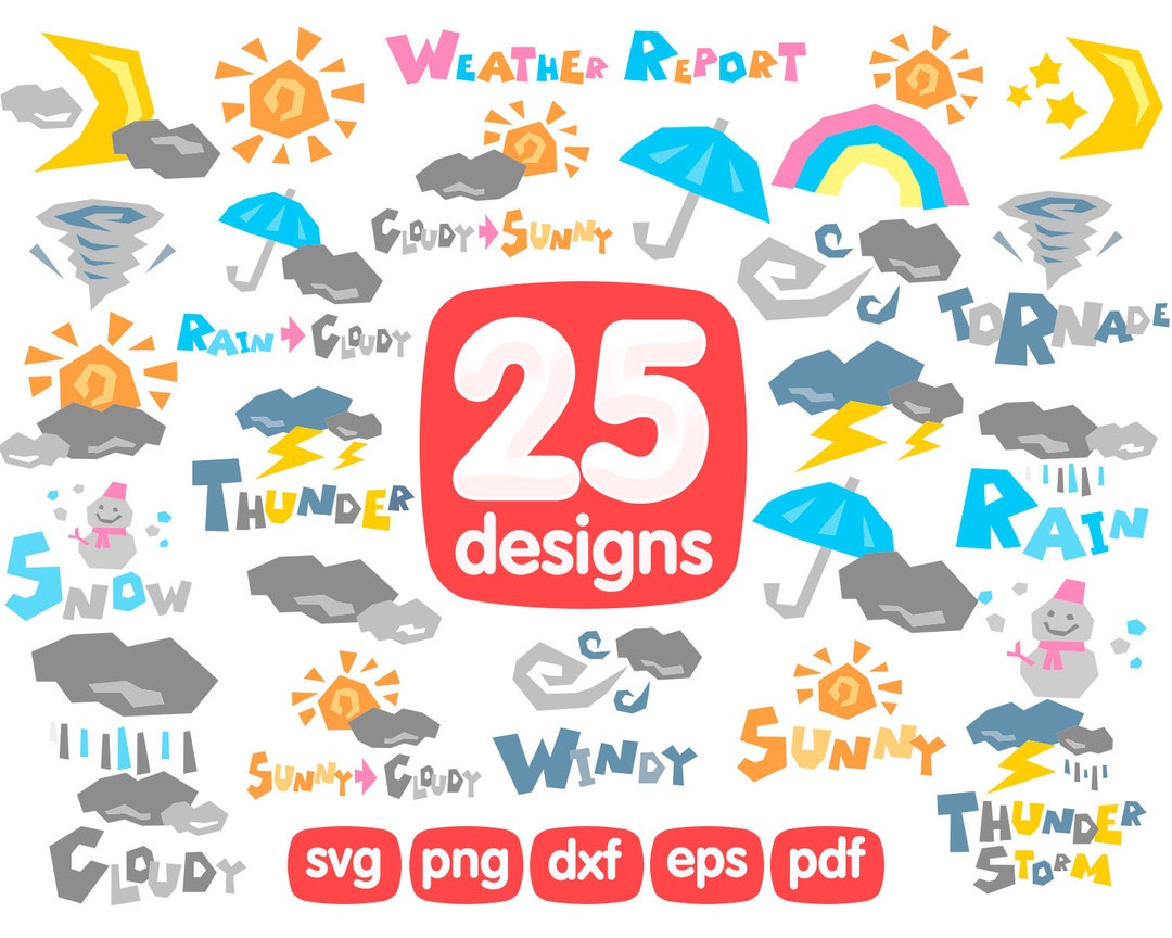 25 Weather Report Clipart Weather Icons Etsy