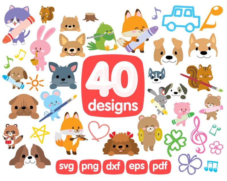 Jungle Animal Png Digital Clipart cute animals clipart png svg Jungle Clip Art ANIMALS PAINTING SVG Jungle Animal Clipart