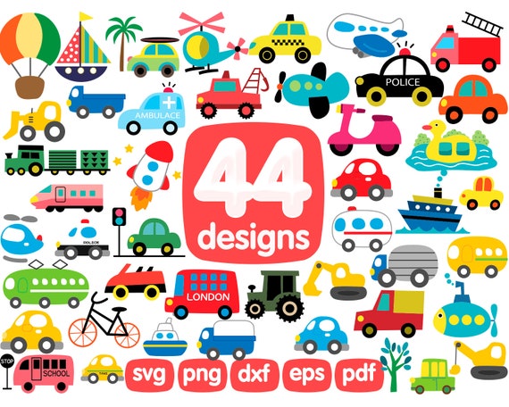 Download Kids Car Svg Clipart Bundle Vehicle Transport Polise Car Bus Air Ballon Rocket Scooter Ship Plane Boat Bicycle Train Svg Cricut Silhouette Clip Art Art Collectibles Deshpandefoundationindia Org
