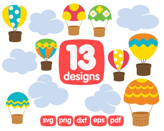 Download Air Ballon Svg Hot Air Balloon Clipart Air Balloon Cut File Etsy