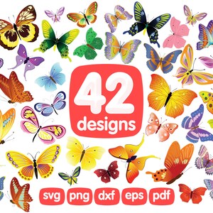 42 Butterflies Clipart Bundle, Butterflies svg, Butterflies Vector, Butterflies Cutting, Butterflies Png, Butterflies Image