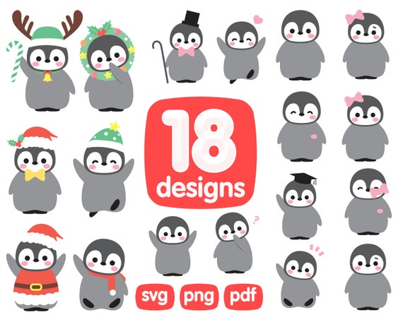 Download Pinguin Svg Clipart Bundle Penguin Christmas Clipart Arctic Etsy 3D SVG Files Ideas | SVG, Paper Crafts, SVG File