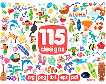 115 Hawaii Clipart, summer clipart, tropical clipart, beach clipart, hawaiian clipart, aloha clipart, surf clipart, digital clipart