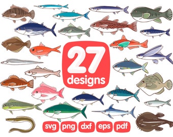 27 Ozean Fische Clipart Bundle, Seefisch Clipart, Unter Meer Clipart, BassFisch Clipart, Meeresfisch Clipart, Fisch Bilder, Fisch Druck, Meerestiere
