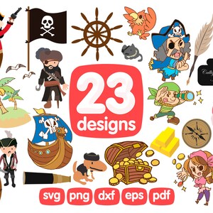 23 Pirate Clipart Bundle, pirate party, pirate ship svg, pirate svg, pirate ship clipart, pirate birthday, pirate parrot, pirate vector