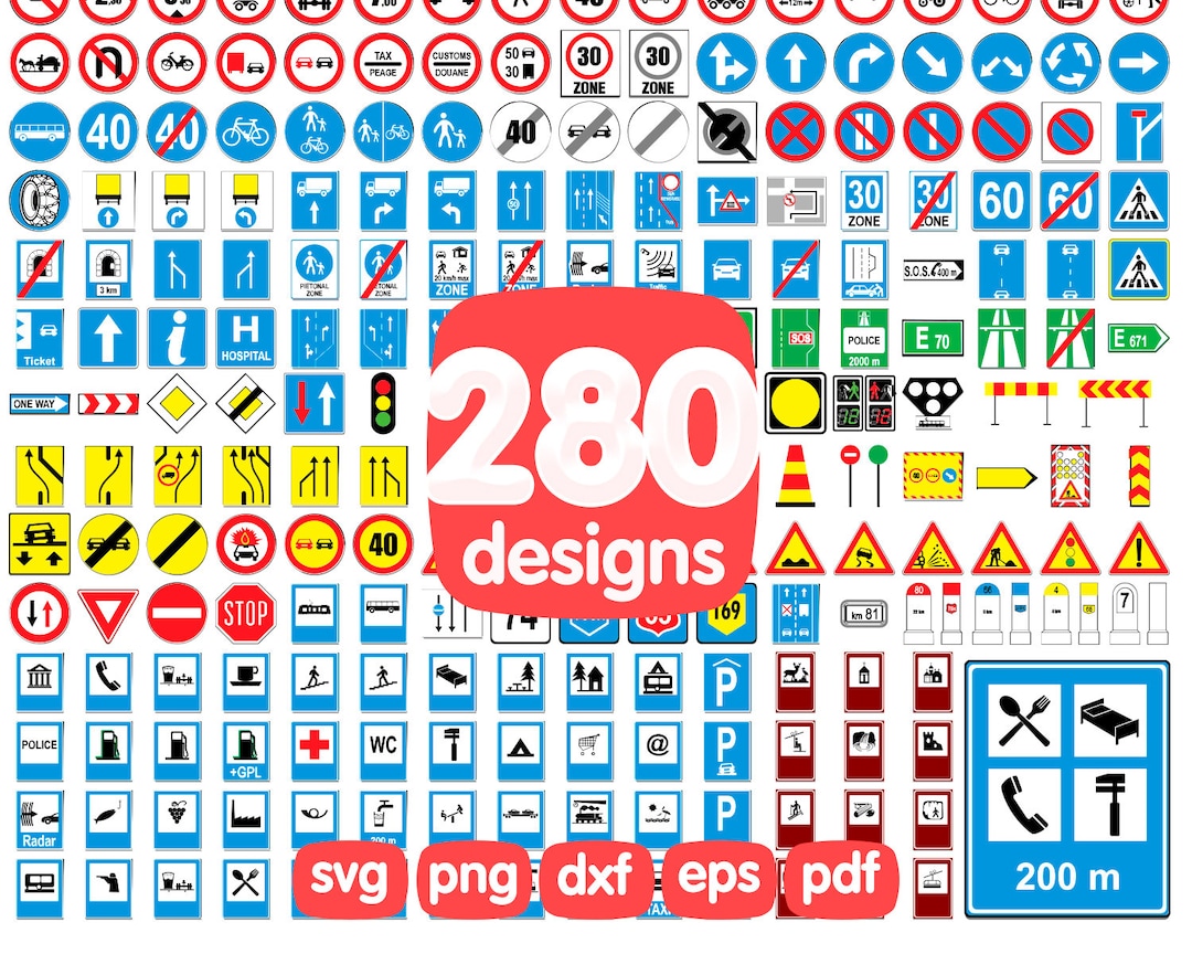 280 All Road Signs Clipart Bundle Stop and Yield Signs Speed - Etsy ...