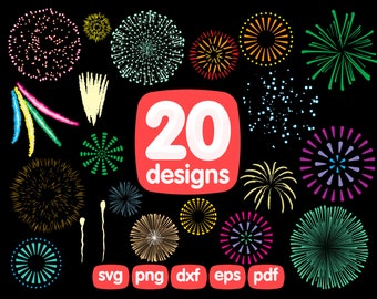 20 Fireworks Clipart Bundle, Fireworks svg, Fireworks png, Fireworks cricut, Fireworks printable, Fireworks design, Fireworks image eps png