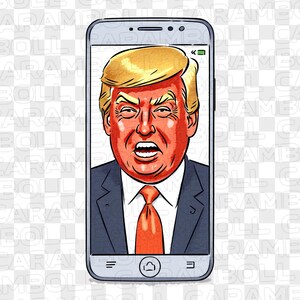 Donald Trump in smartphone PNG