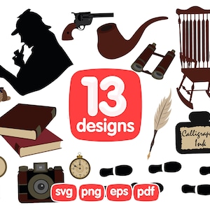13 Detective Clipart Bundle, Detective Images, Detective Graphics, Detective Illustration, Detective Png, Detective Vector, Detective Print