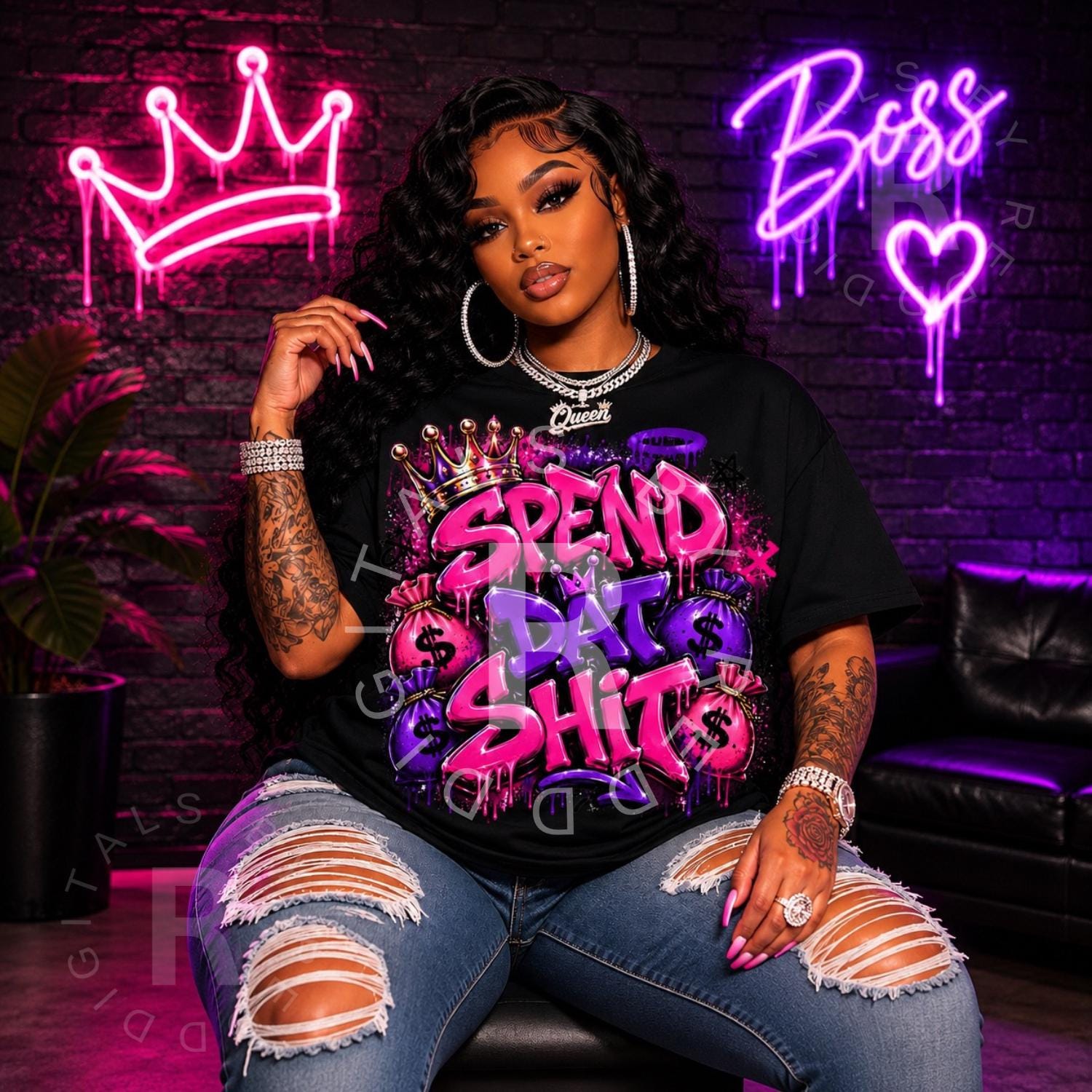 Spend Dat Png Spend Dat Sh*t PNG | Pink Purple Graffiti Money Bag Design | Urban ...