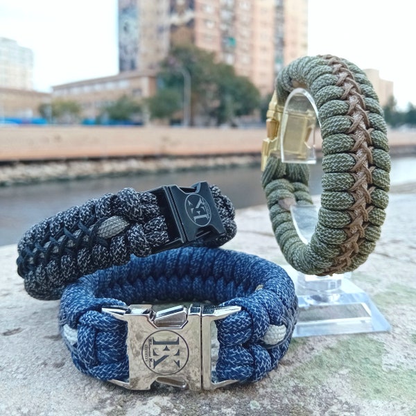 Bracelet Paracord fait main avec boucle en métal, bracelet viking, bracelet homme, perle EDC, perle paracord, brassard paracord, bracelet à vis