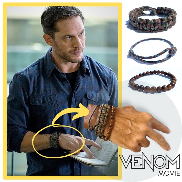 Replica bracelets set from Tom Hardy's Venom Movie, survival bracelet, mad max style paracord bracelet, men bracelet, Tom Hardy's style.