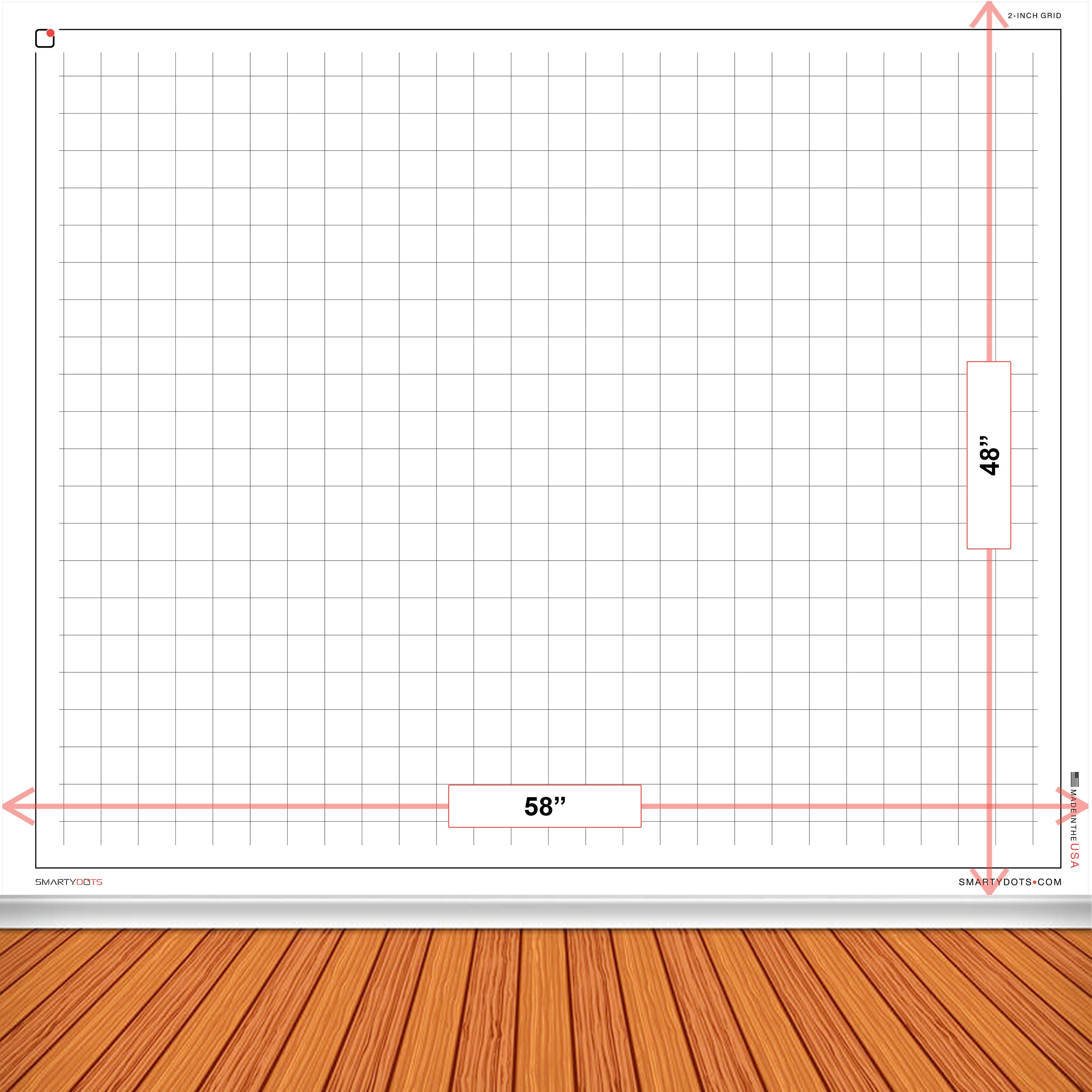 GRAPH 2 Inch Grid (58x48) Dry Erase Without A Trace Glueless ...