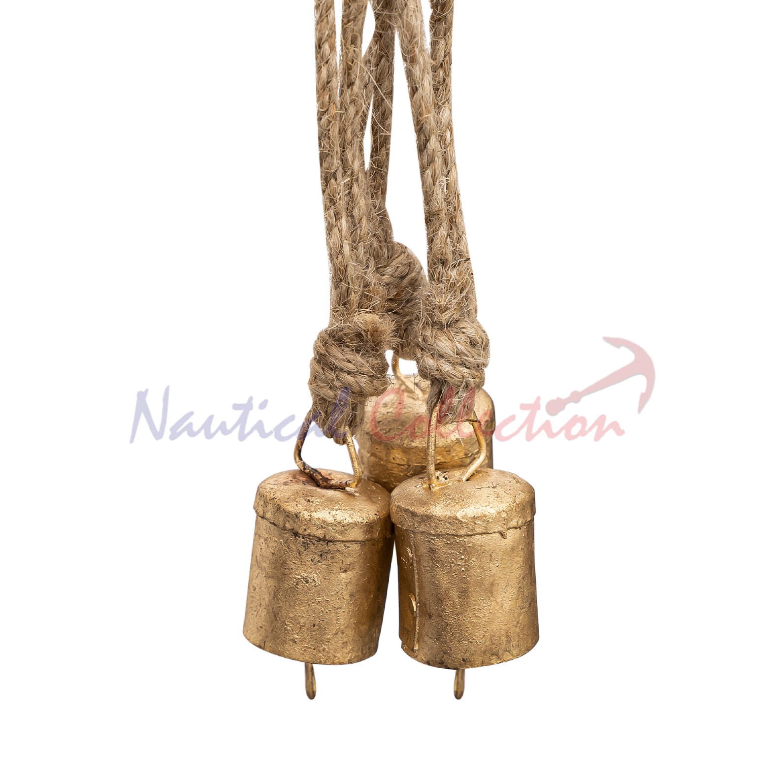 Rustic Christmas Cow Bells: Handmade Iron Jute Rope Hanging Decoration ...