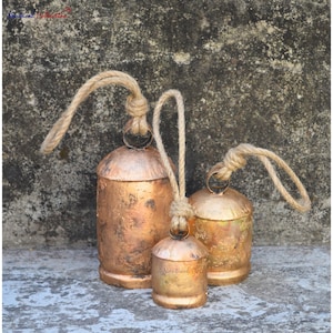 Rustic Iron Christmas Bells: Handmade Distressed Hanging Ornaments