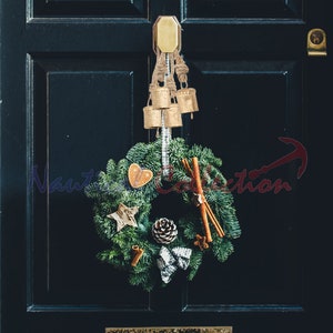 Rustic Christmas Cow Bells: Handmade Iron Jute Rope Hanging Decoration