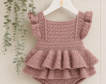 Baby Romper Crochet Pattern PDF | Newborn–36 Months | Toddler