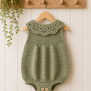Baby Romper Crochet Pattern PDF | Newborn–24 Months