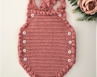 Crochet Pattern Baby Romper - Newborn to 18 months