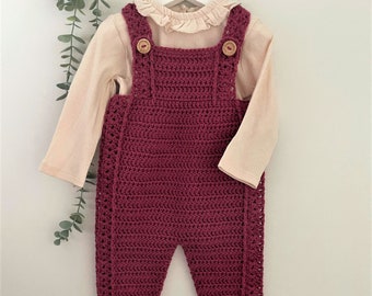 Crochet Pattern Baby Overalls - Newborn to 24 months