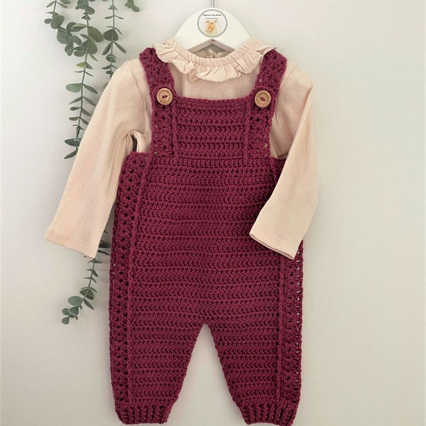 Crochet Pattern Baby Overalls - Newborn to 24 months