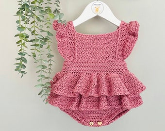 Crochet Pattern Baby Romper - Newborn to 36 months