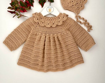 Robe au crochet pour bébés et fillettes - 0-3 mois à 5-6 ans