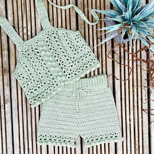 Crochet Pattern Boho Top and Shorts Set - 6 months to 10 years
