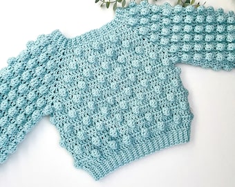 Crochet Pattern Baby and Childrens Sweater- Newborn to 10 years